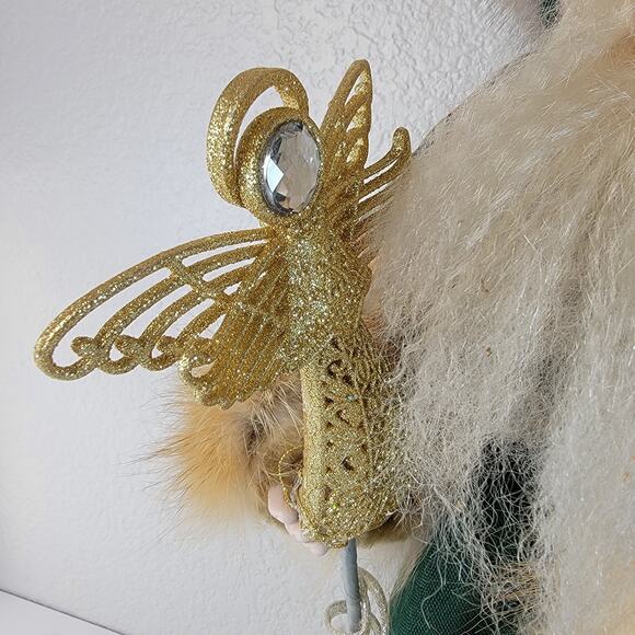 Old World Christmas Santa 24" Tree Table Topper Real Fur Lantern Works Vintage - Picture 5 of 16